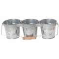 Patioplus 14.5in. x 4.75in. Galvanized 3-Pail Planter With Handle PA82496